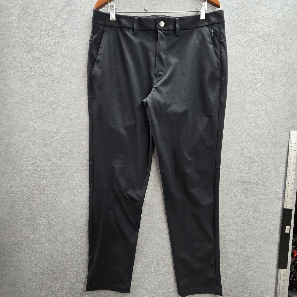 CRZ YOGA Men Pants 34W Black Chino Slim Golf Performance‎ Zipper Slim 28" Inseam